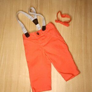 Just One You Infant Boys Orange Pants Suspenders And Bow Tie 6 Months